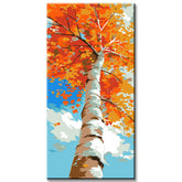 Painting by numbers art autumn tree